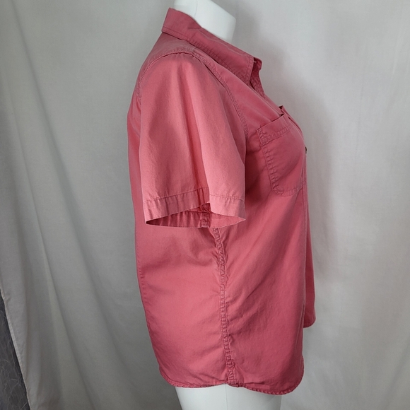 CE Schmidt Workwear Coral Pink SHIRT Womens Size L Button Up Fit For Her Pockets - Picture 2 of 16